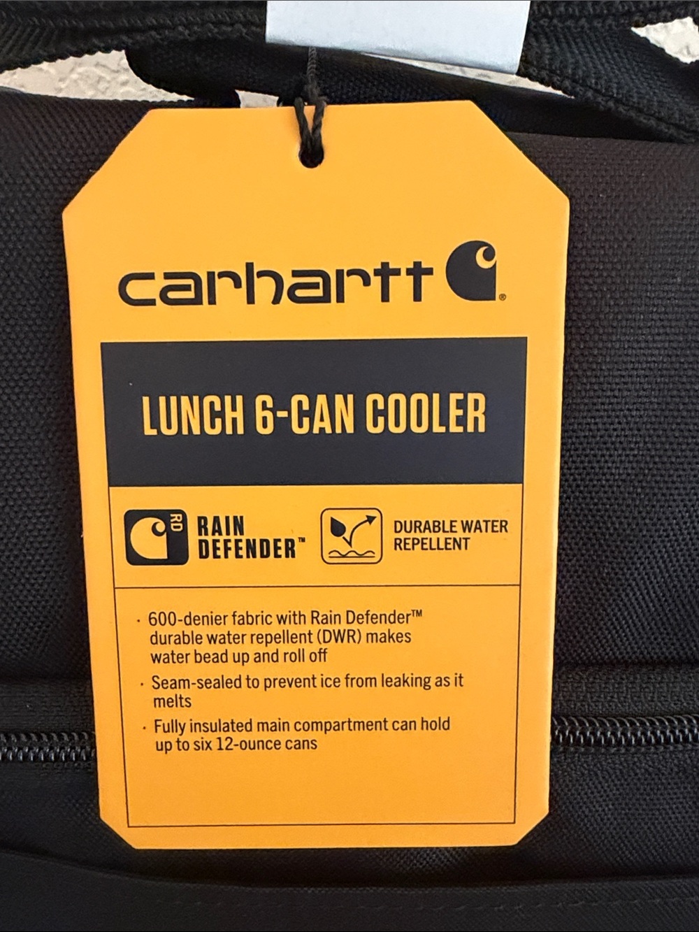 Carhartt Black Insulated Lunch Cooler Bag with Shoulder Strap - Picture 2 of 8